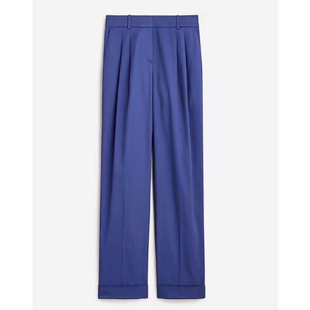 NWT J. Crew 2024 12 Wide Leg Essential Pant Lightweight Chino BW534 Blue